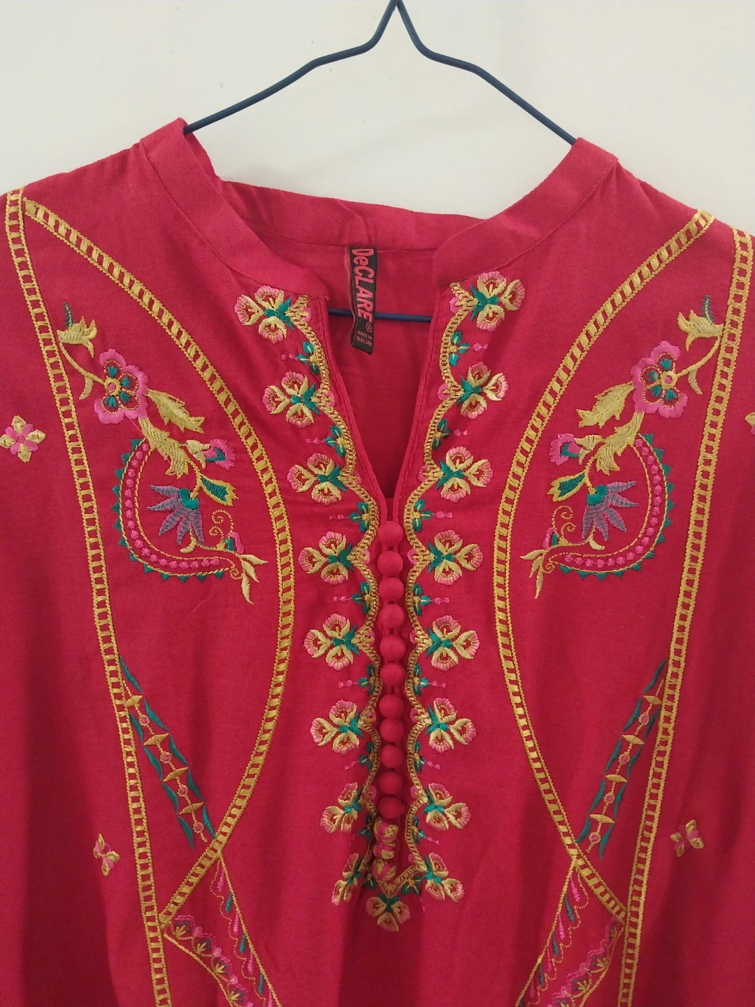 Red Embroidered Kurti Top - photo 2