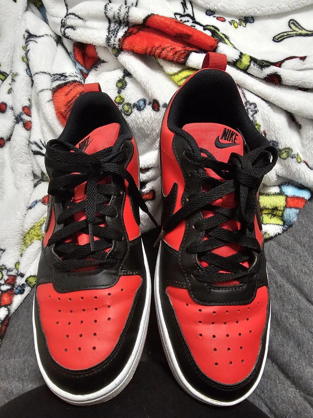 Nike Court Vision Low Red Black Sneakers