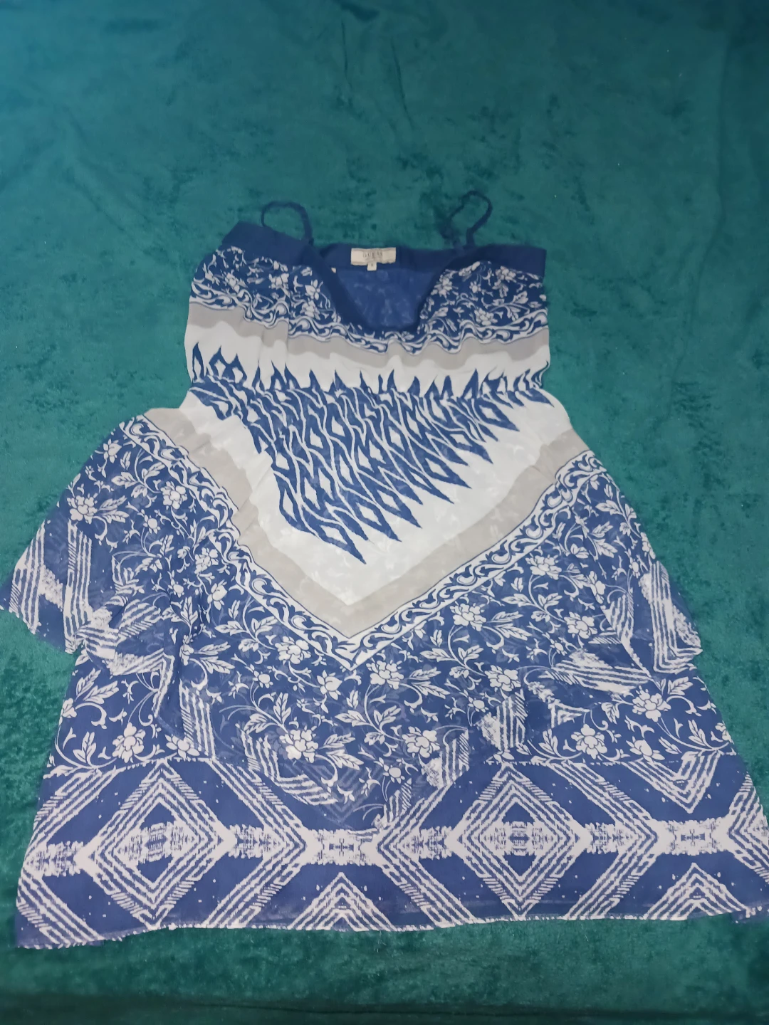 GUESS Women's Blue & White Floral Print Dress - photo 4
