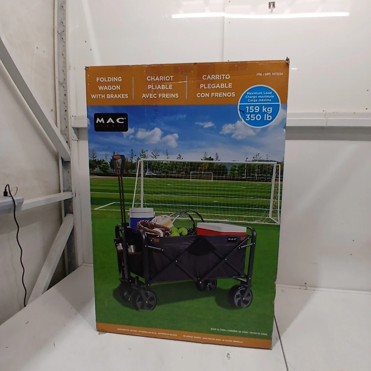 Mac Sports Folding Wagon with Brakes and pockets  - Black - photo 2