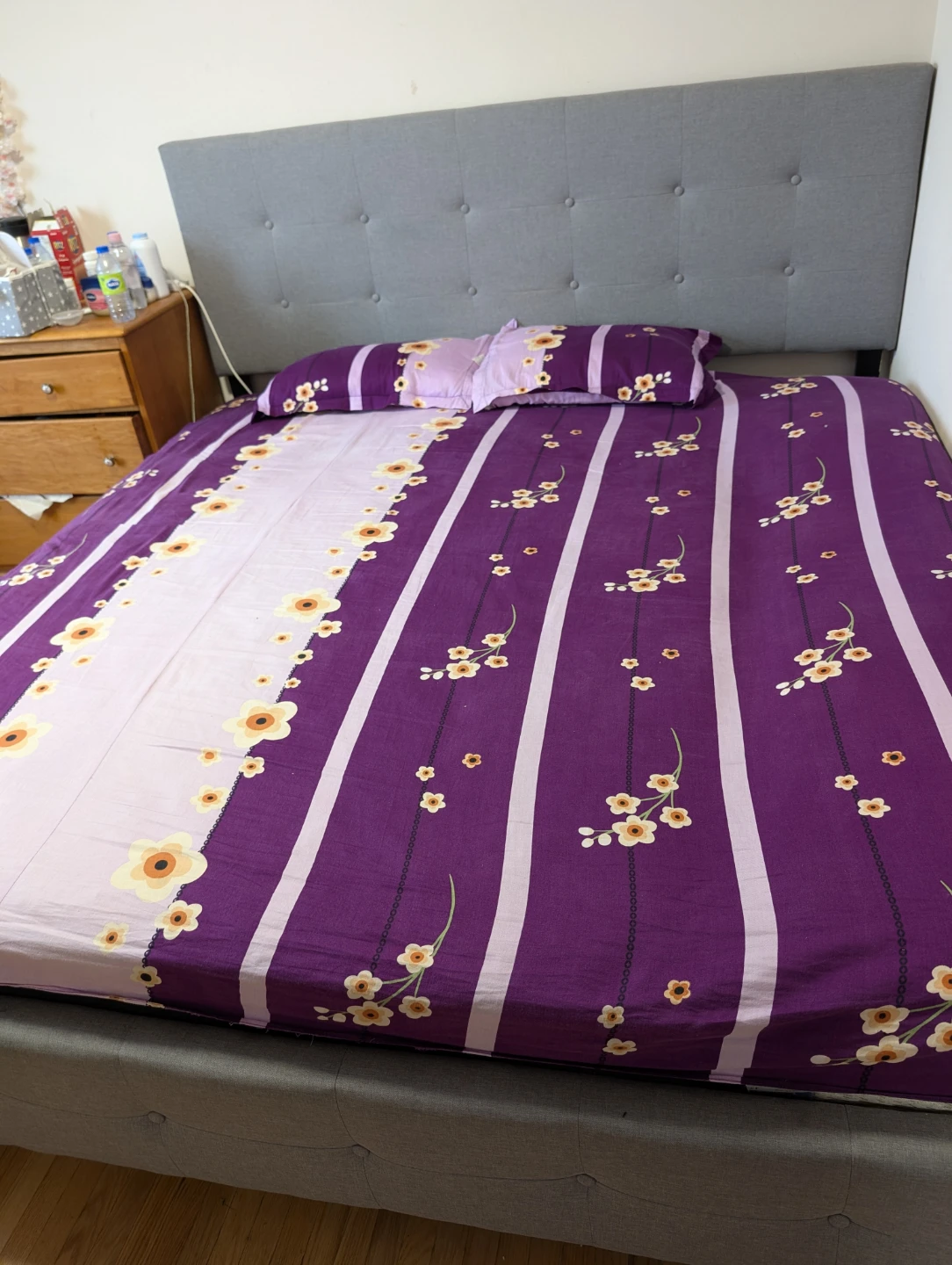 Grey Upholstered Full Bed Frame - photo 3