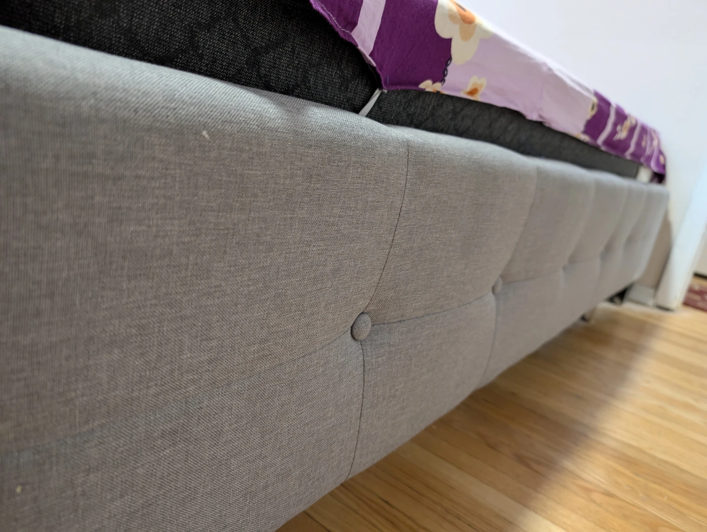 Grey Upholstered Full Bed Frame - photo 5