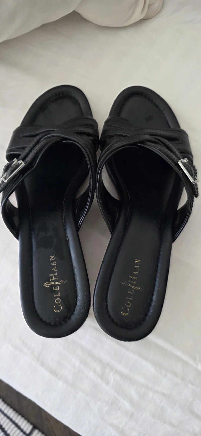 Cole Haan Black Wedge Sandals