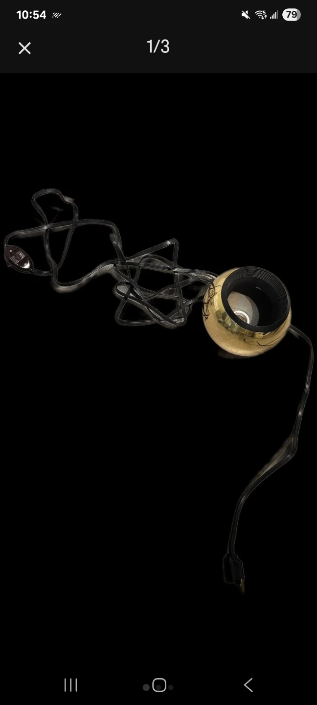 Just plug in! Mid Century Atomic Eyeball Brass Pendant Lamp