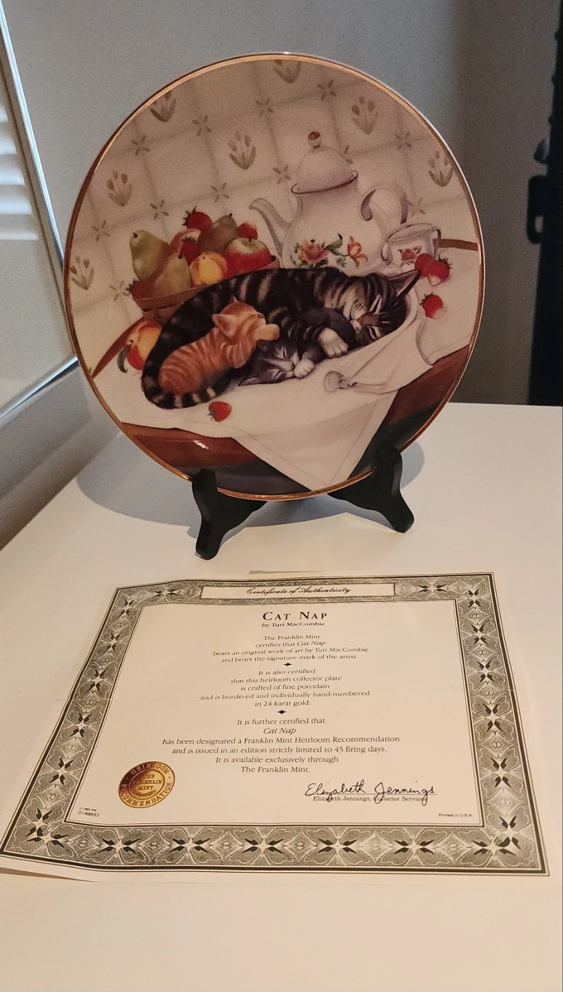 Franklin Mint Cat Nap Collector Plate