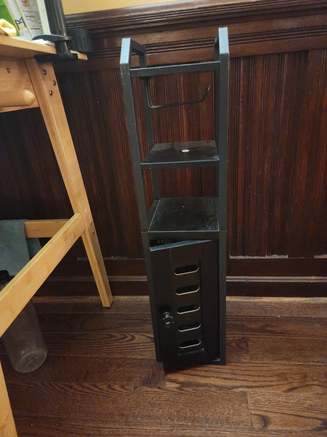 Black Slim Storage Tower with Cabinet - photo 2