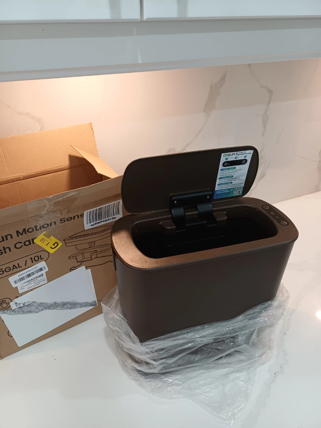 Cesun Motion Sensor Trash Can - 2.6 Gal / 10L - photo 2