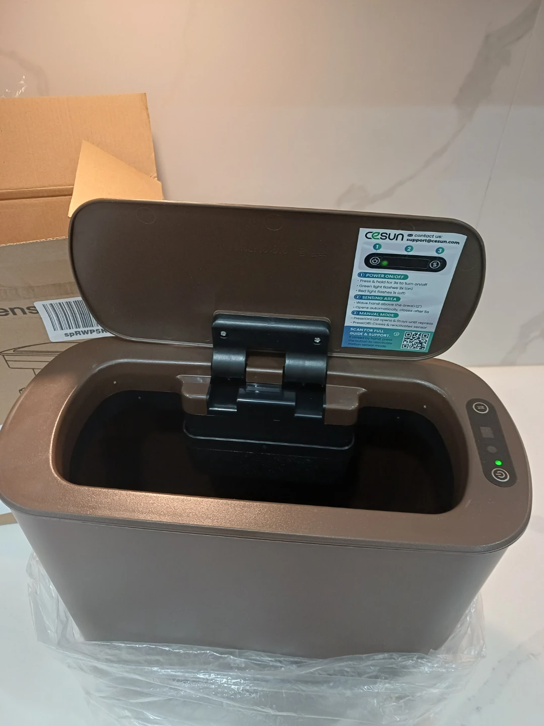 Cesun Motion Sensor Trash Can - 2.6 Gal / 10L - photo 5