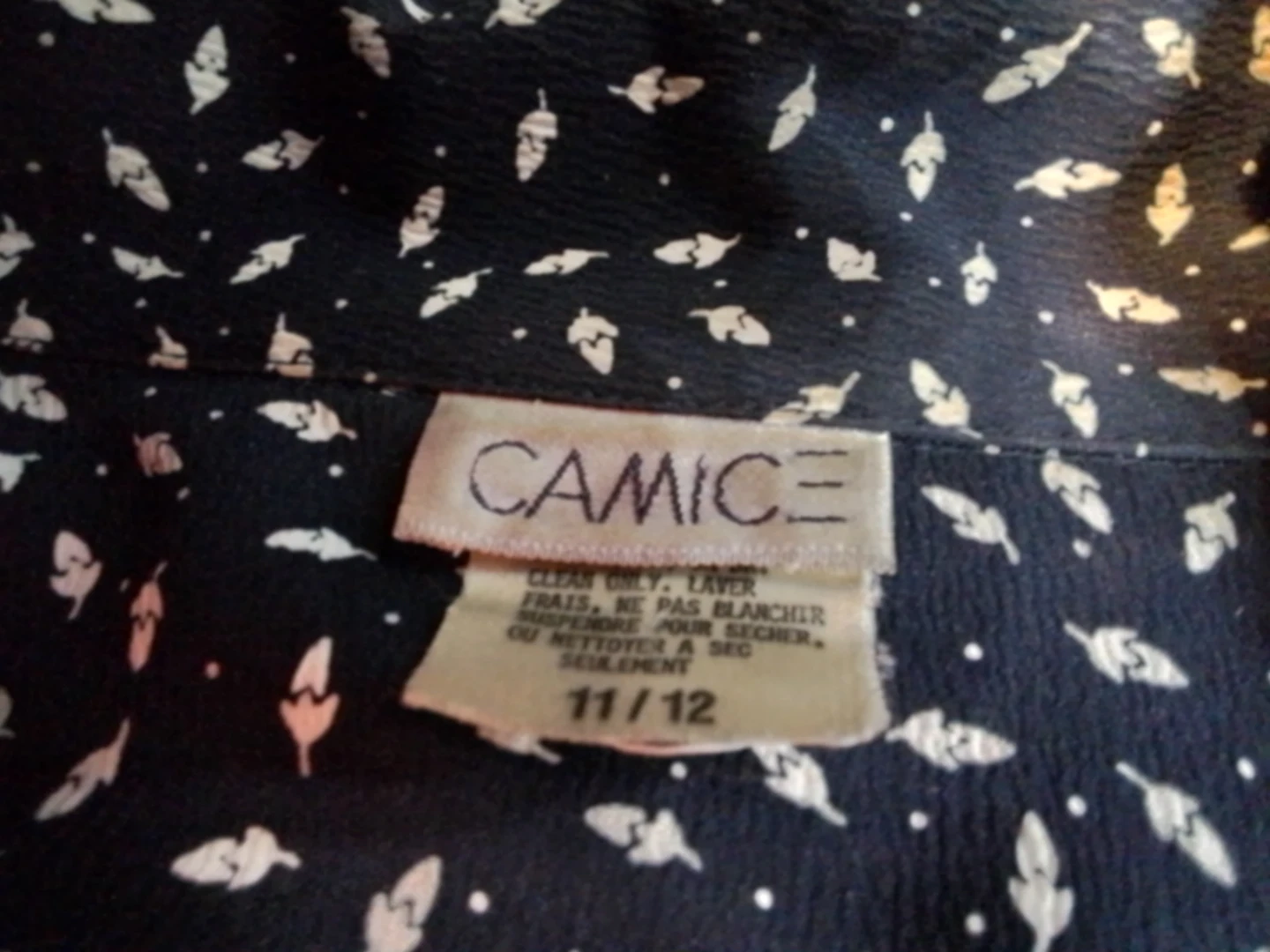 CAMICE Navy Blazer with White Leaf Pattern - Size 11/12 - photo 2