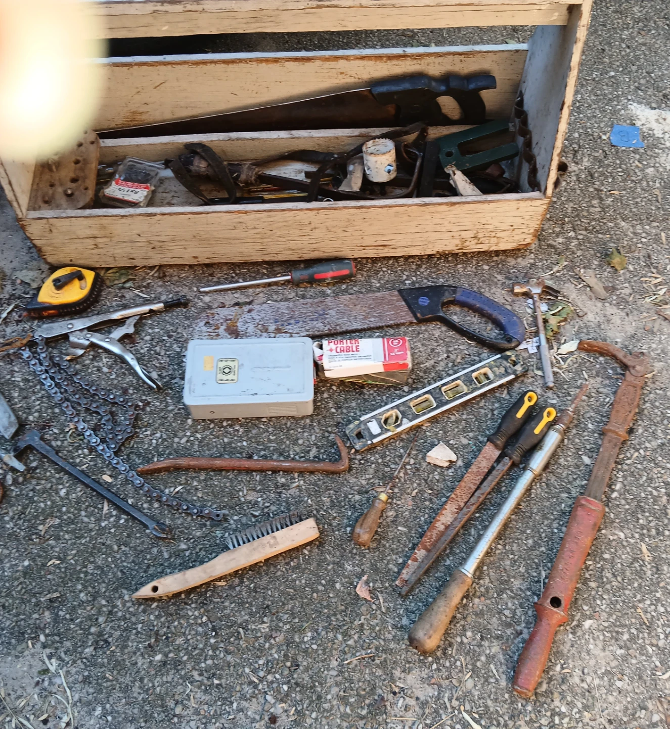 Assorted Vintage Tools and Wooden Toolbox - photo 3