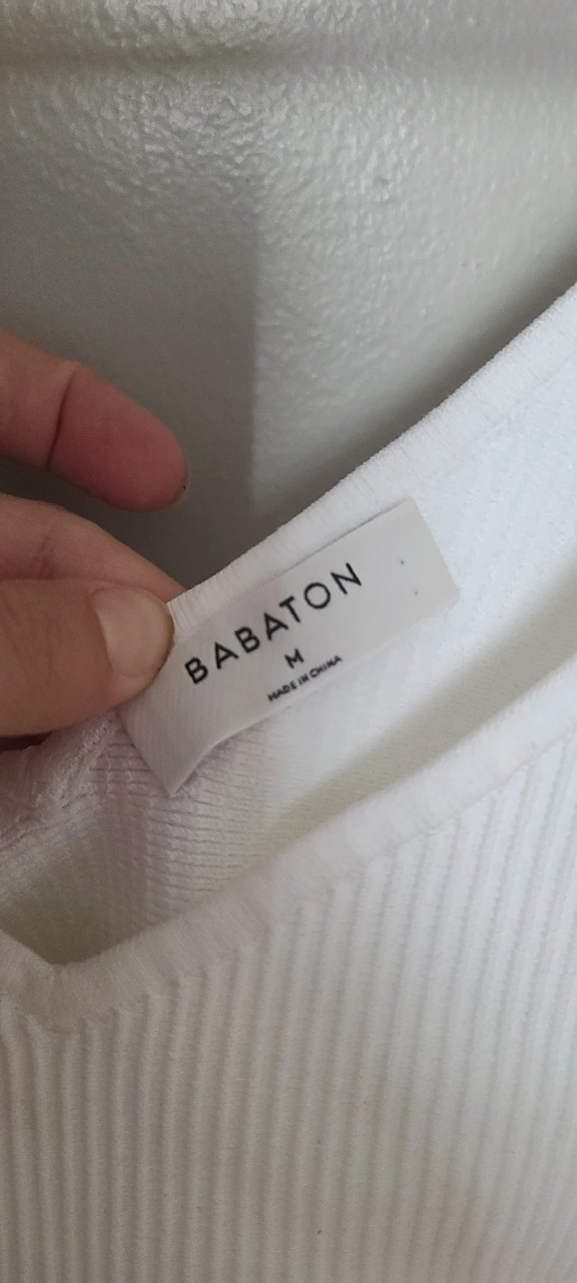Babaton White Ribbed Tank Top - Size M - photo 3
