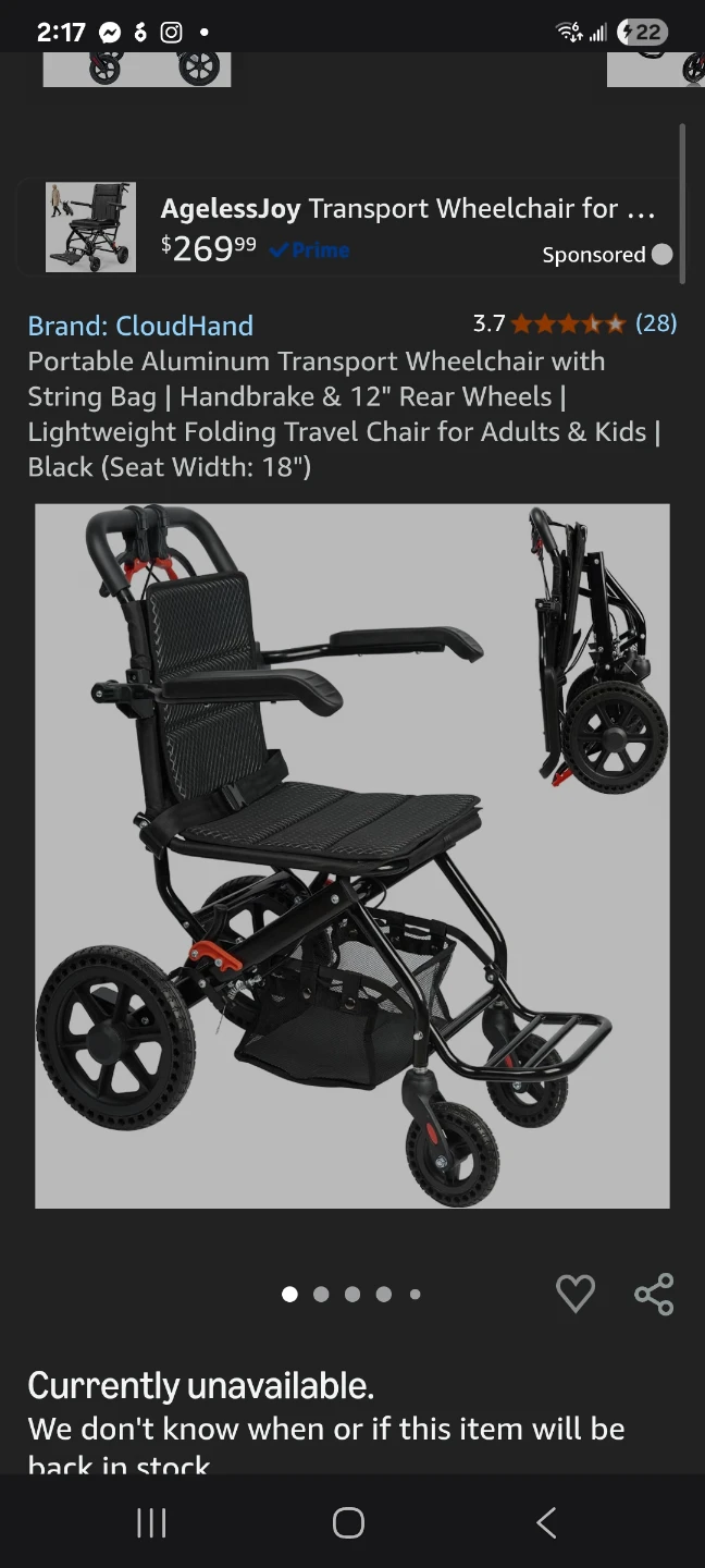 Portable Aluminum Transport Wheelchair New