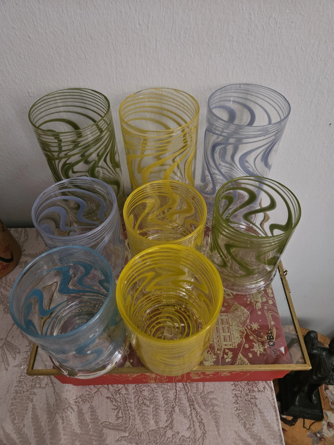 Set of 8 Swirl Pattern Glass Tumblers - photo 2