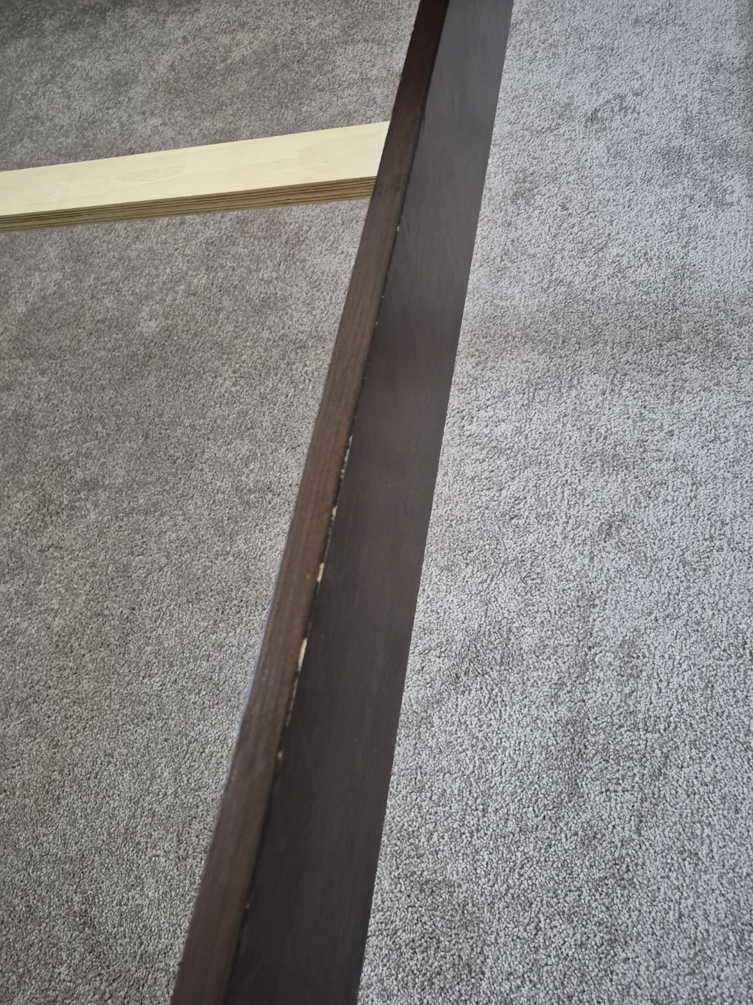 Brown Faux Leather and Wood Bed Frame Headboard - photo 4