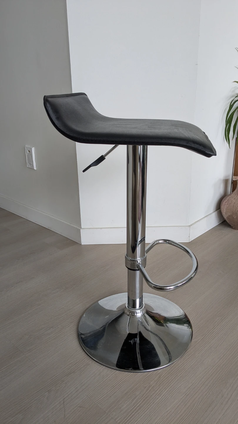 Adjustable Black Bar Stool - photo 2