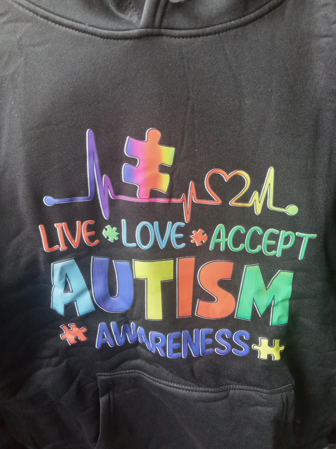 New!!! Black Autism Awareness Hoodie. (Size: XL) - photo 4