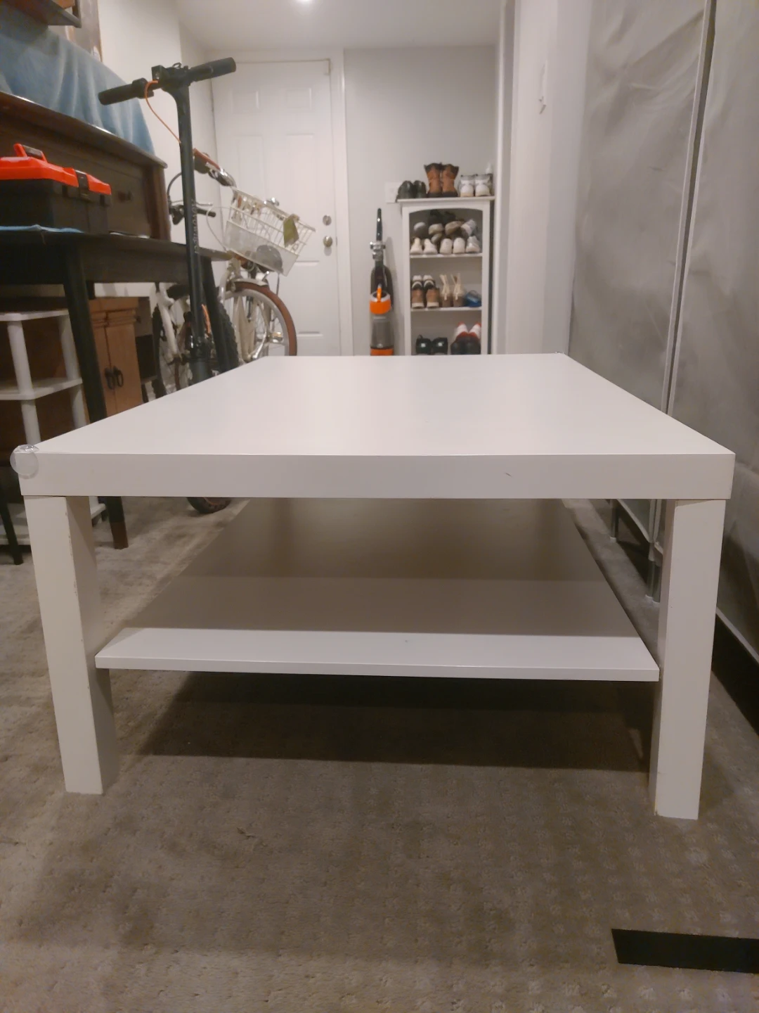 White Coffee Table with Shelf - photo 2
