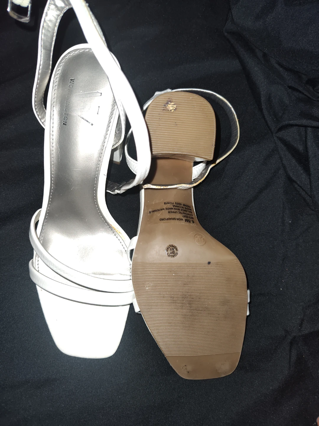 White Strappy Block Heels - photo 2