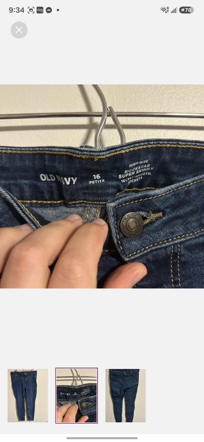 Old Navy High-Rise Rockstar Jeans Size 16 Petite - photo 2