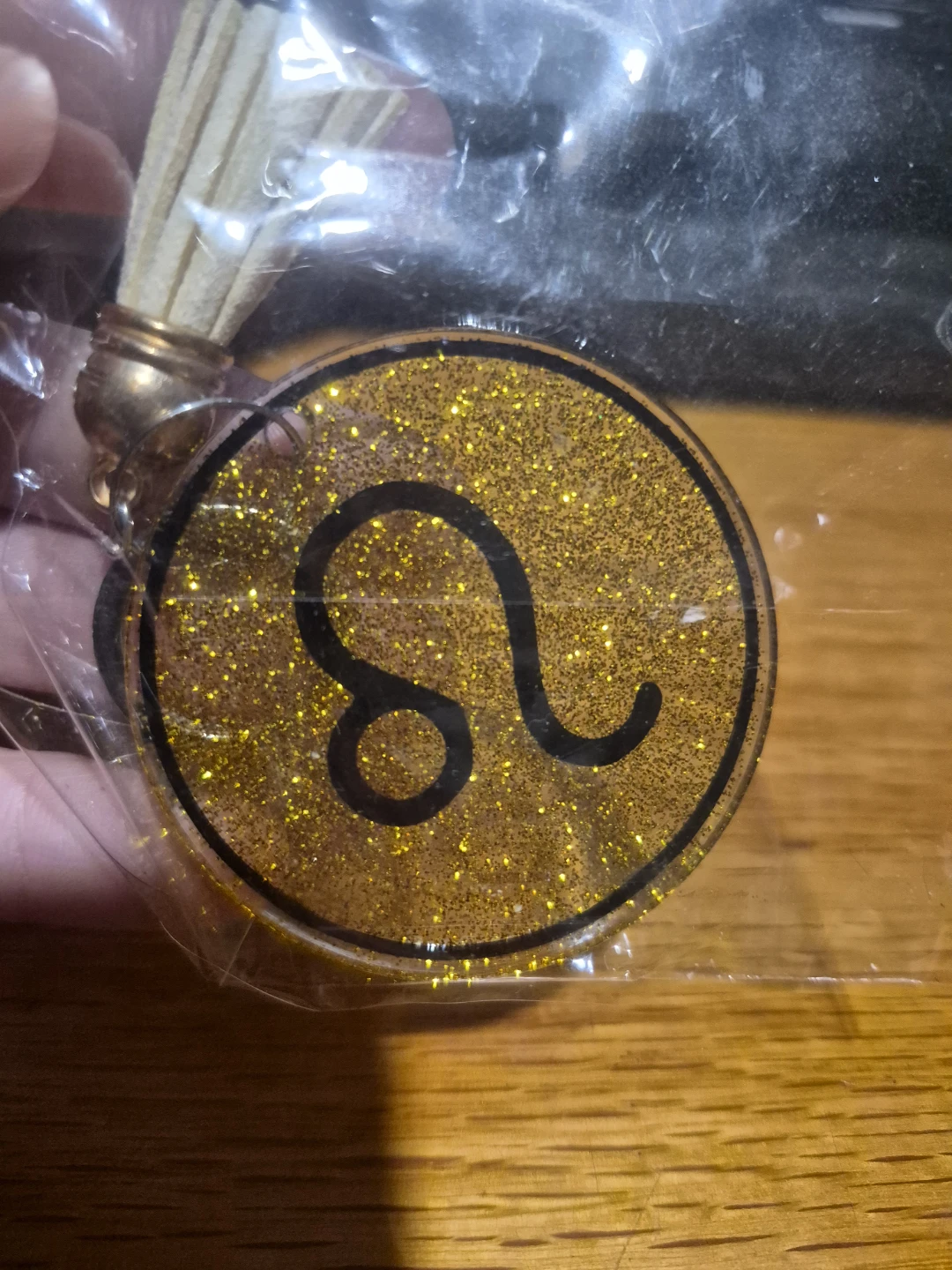 Leo Zodiac Sign Glitter Keychain