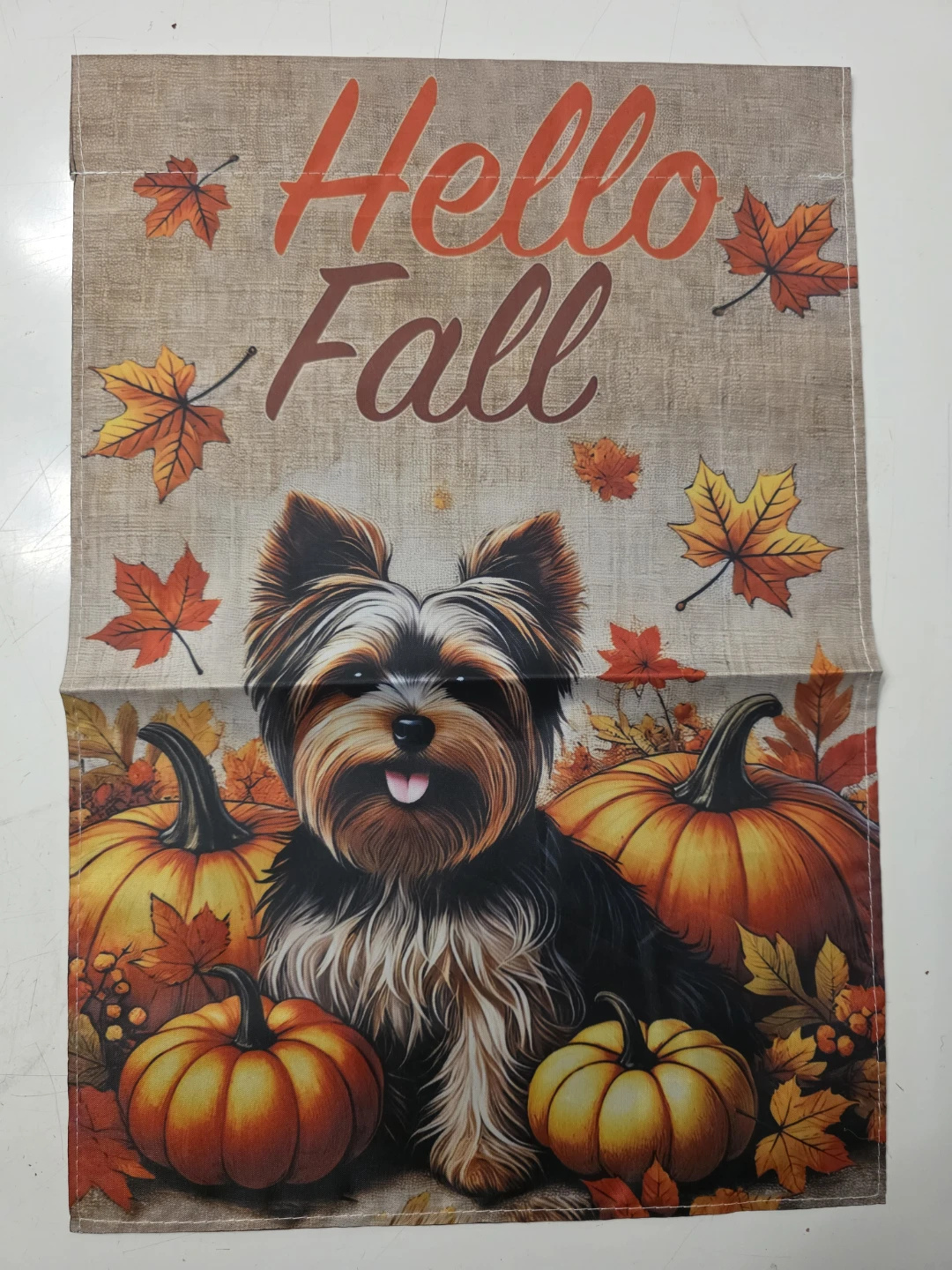 Hello Fall Dog Garden Flag