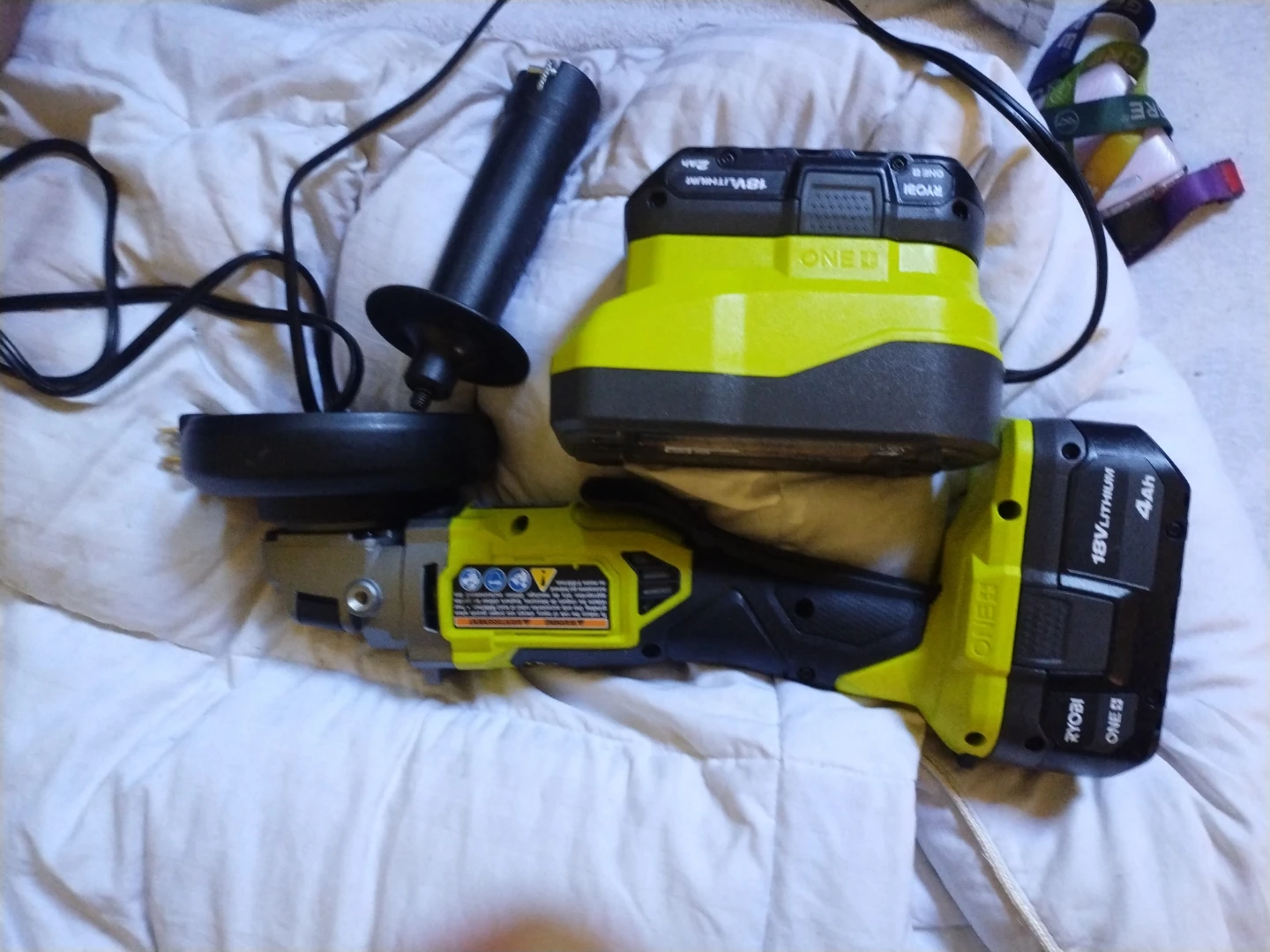 Ryobi angle grinder full set.