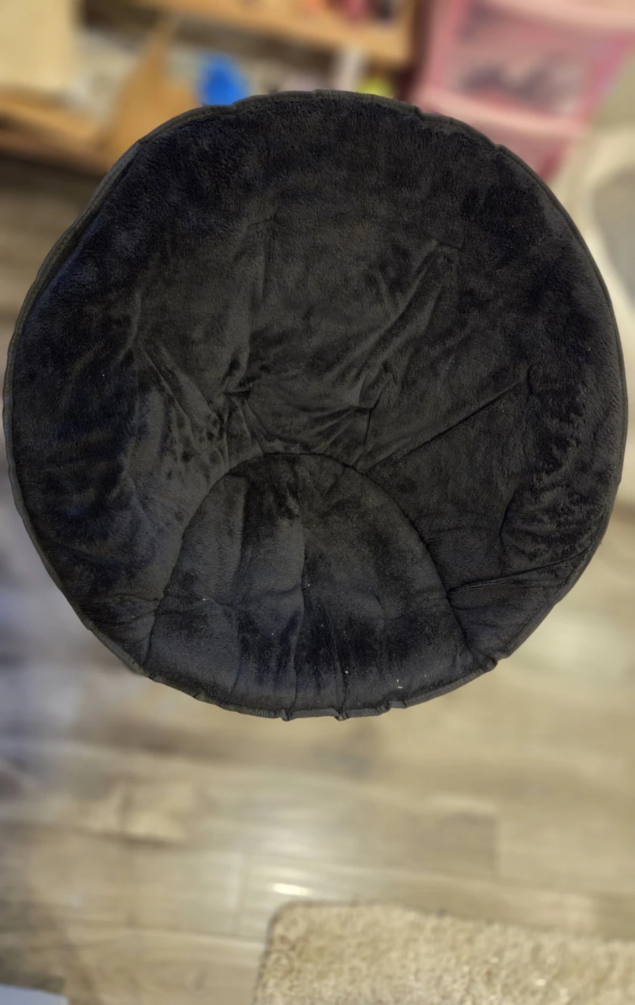 Black Fuzzy Moon Chair