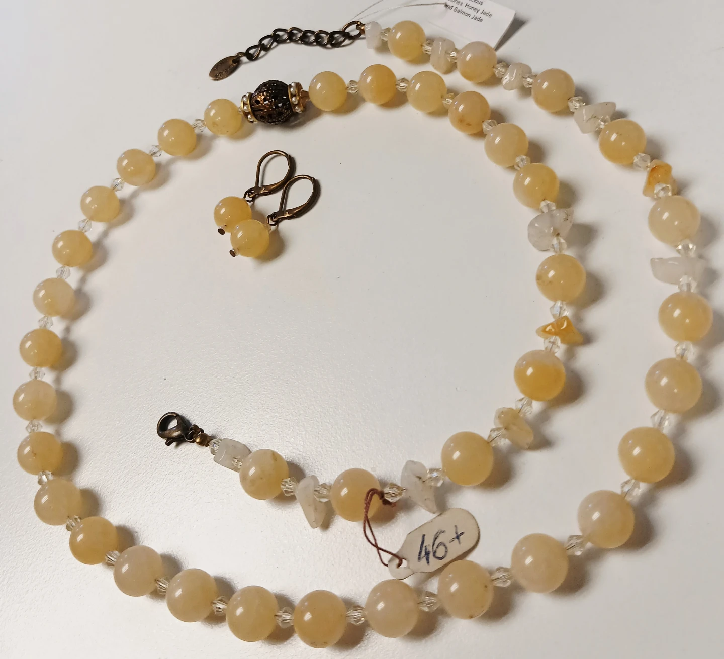 Semi-precious stones Honey Jade and earrings set - photo 2
