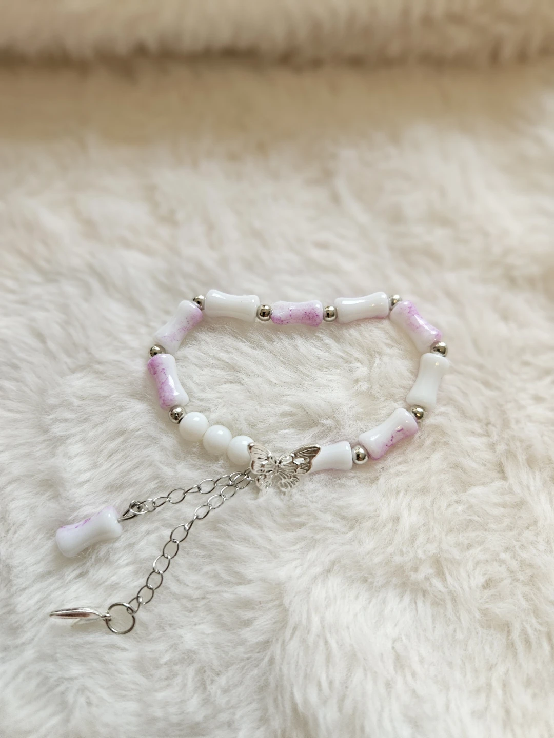 Beaded Stretch Bracelet with Charms - photo 2