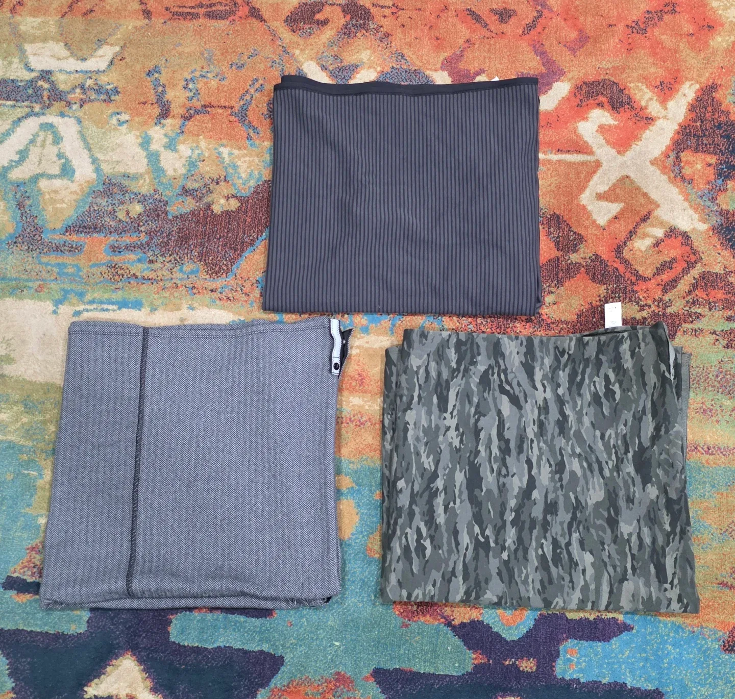 Three Lululemon Vinyasa scarves