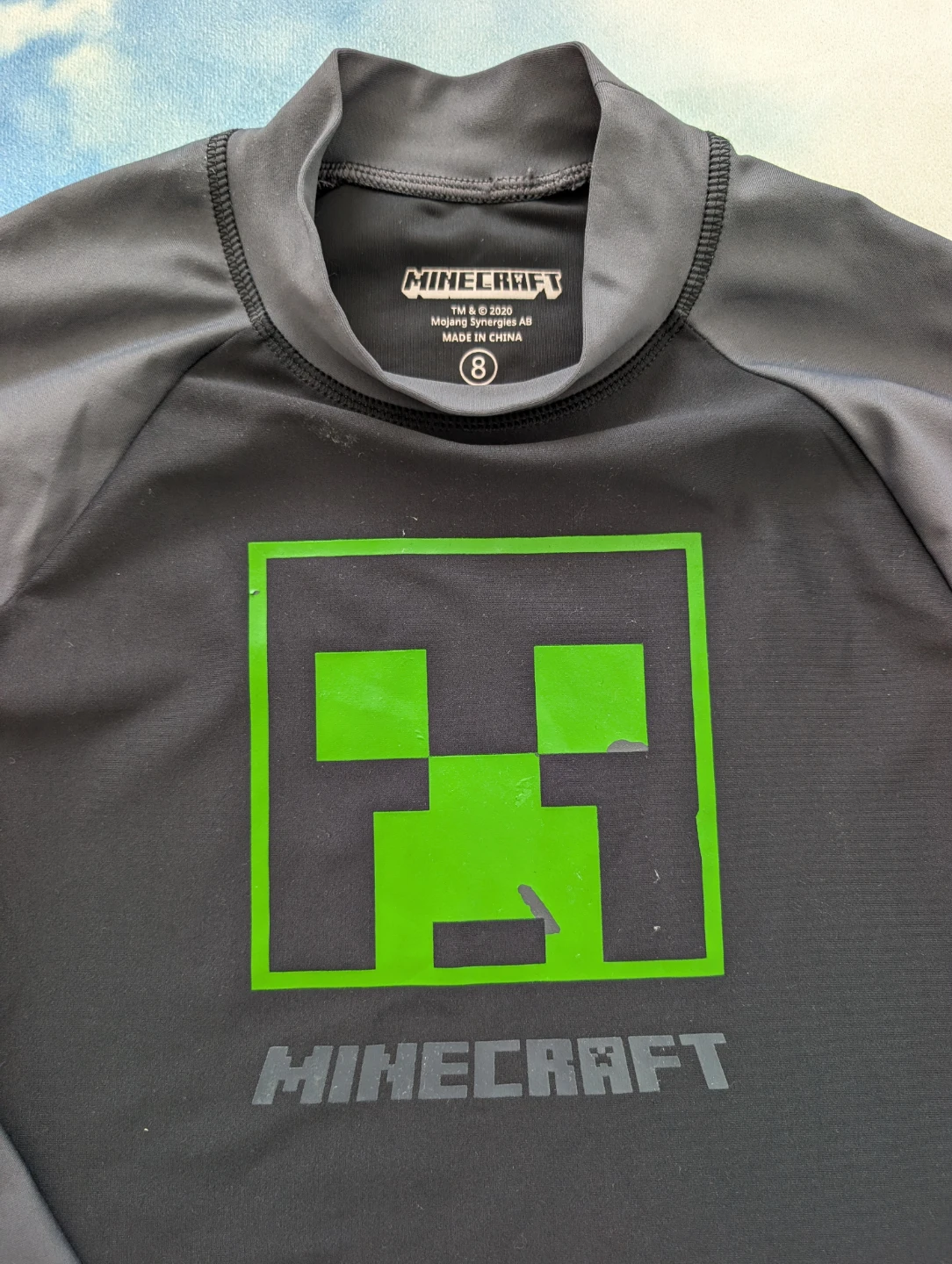 Minecraft Youth 8 Y.O Long Sleeve Swim Shirt - photo 2