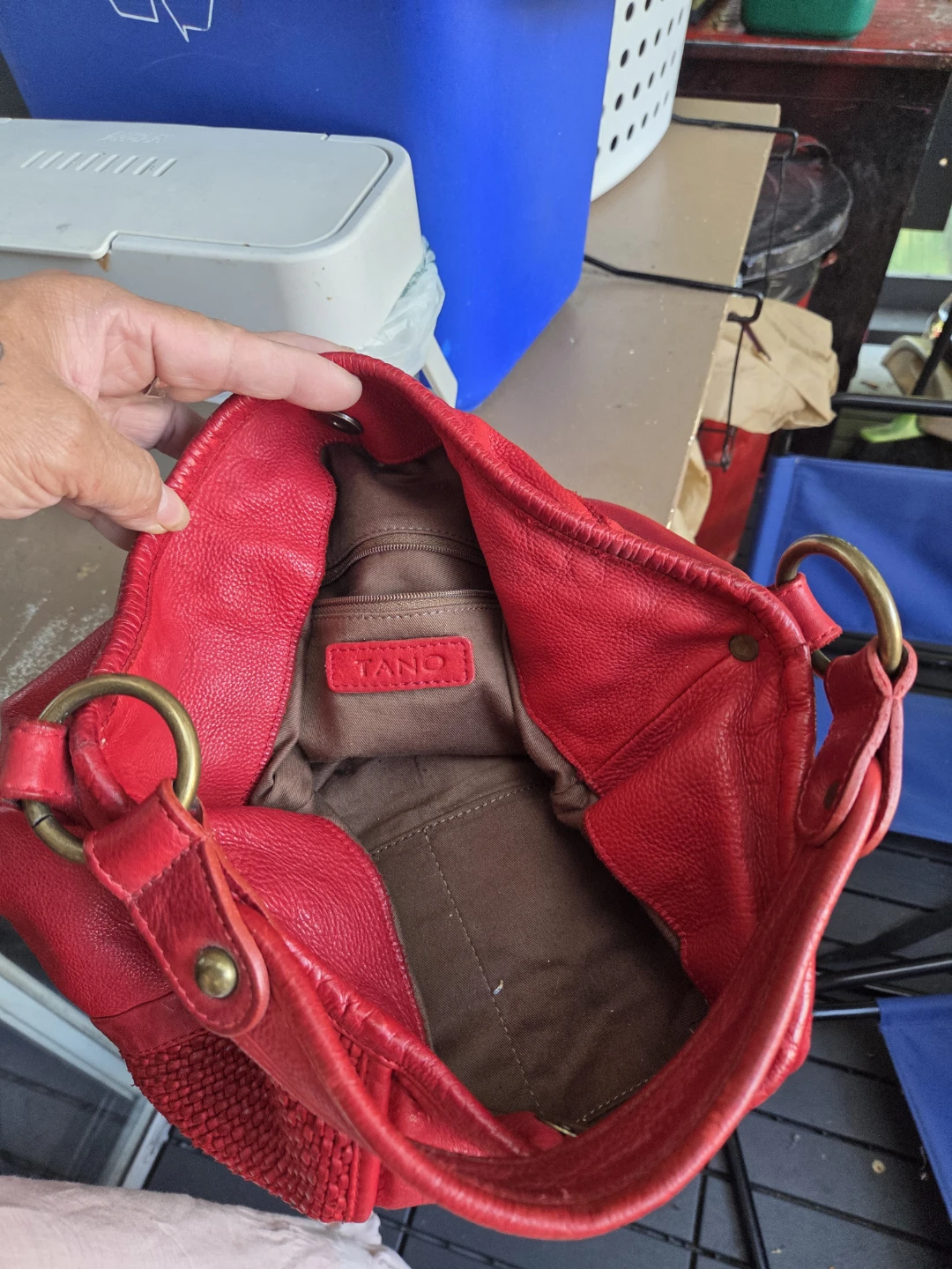 Red Leather Hobo Bag