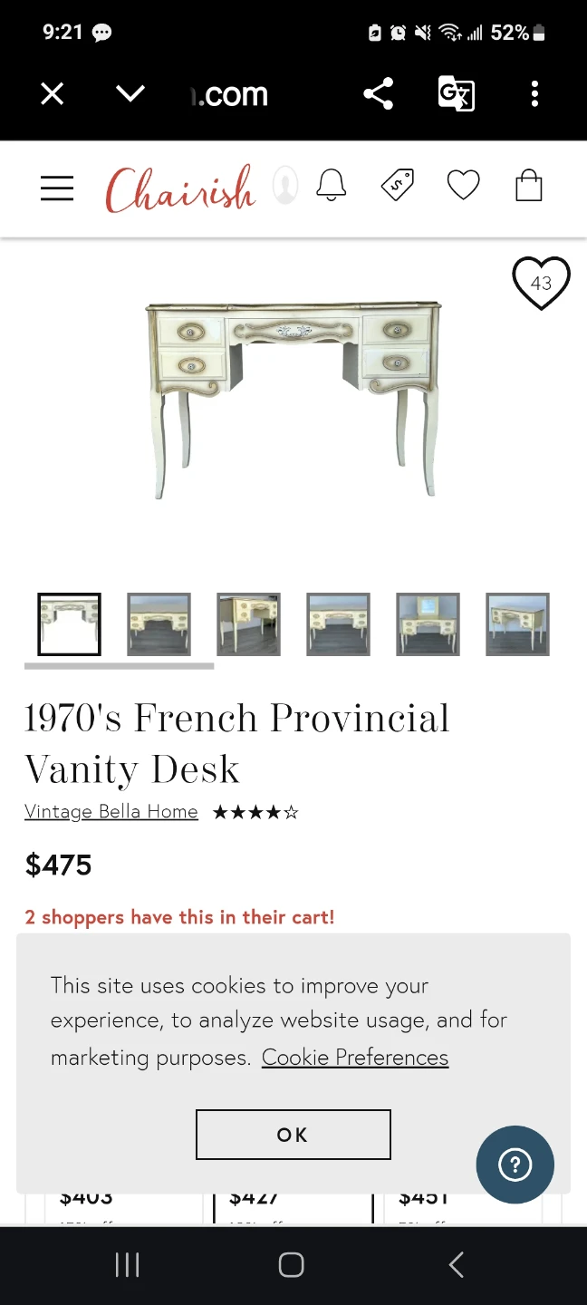 1970's French Provincial Vanity Desk - photo 5