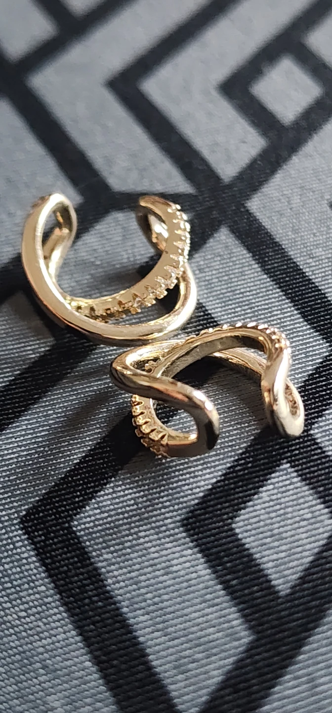 gold plated Ear Cuff Set with Rhinestones