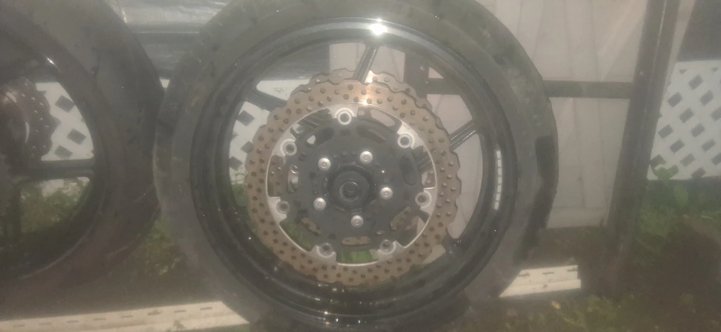 Motorcycle Wheel with Tire and Sprocket - photo 2