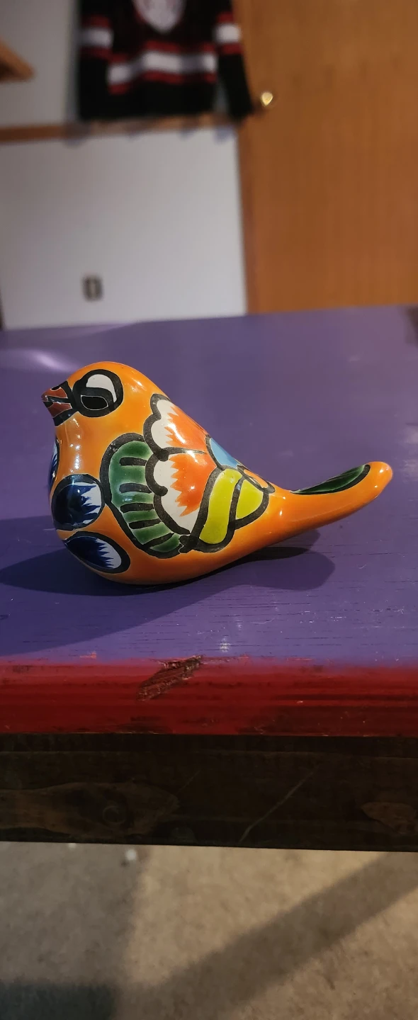 Orange Ceramic Bird Figurine - photo 4