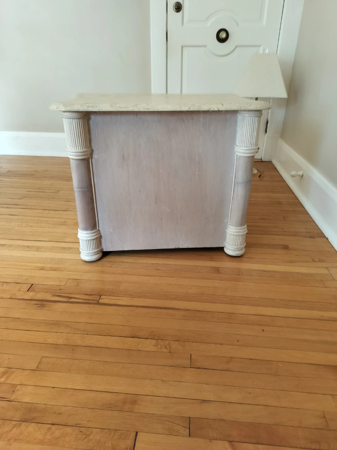 Vintage Rattan Cabinet with Marble Top - photo 5