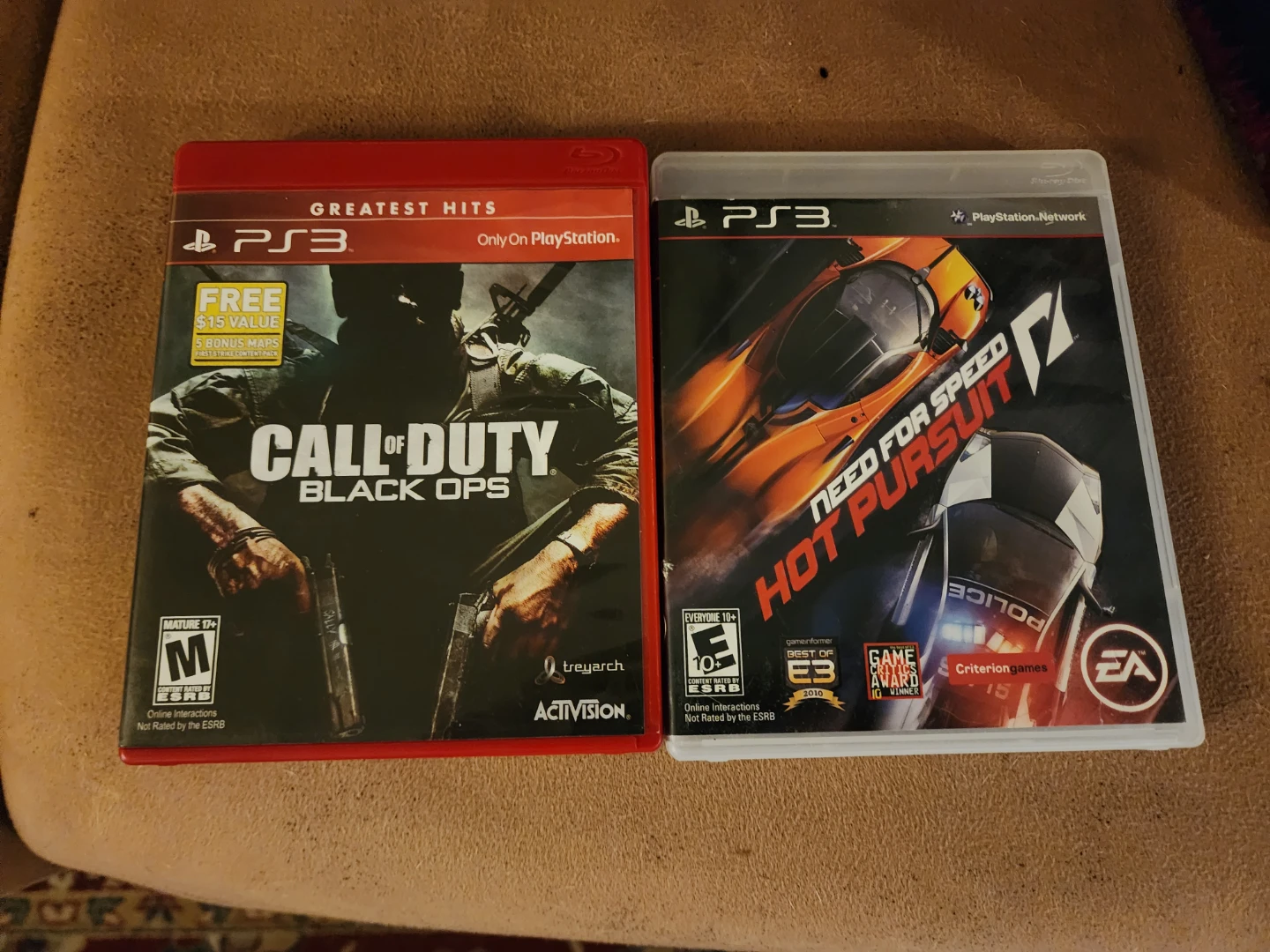 PlayStation 3 Games - COD Black Ops & Need for Speed Hot Pursuit