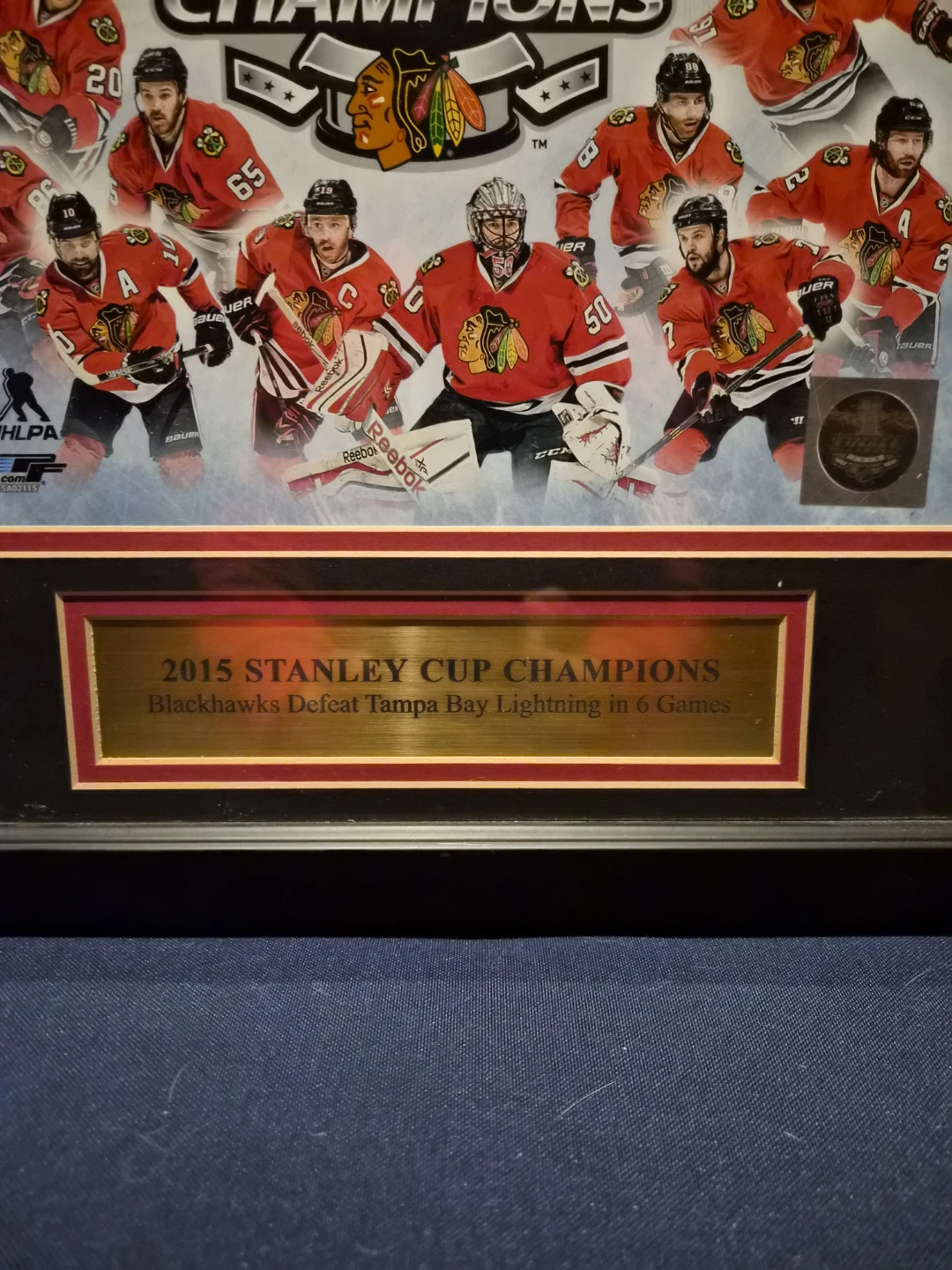2015 Stanley Cup Champions Framed Chicago Blackhawks Poster - photo 3