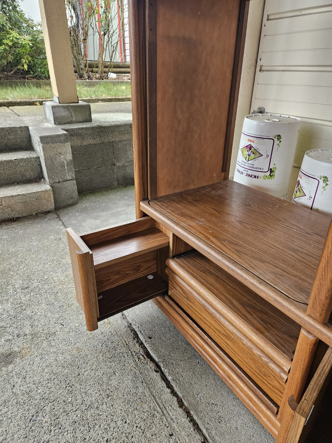 Oak Entertainment Unit with CD Tower - photo 3