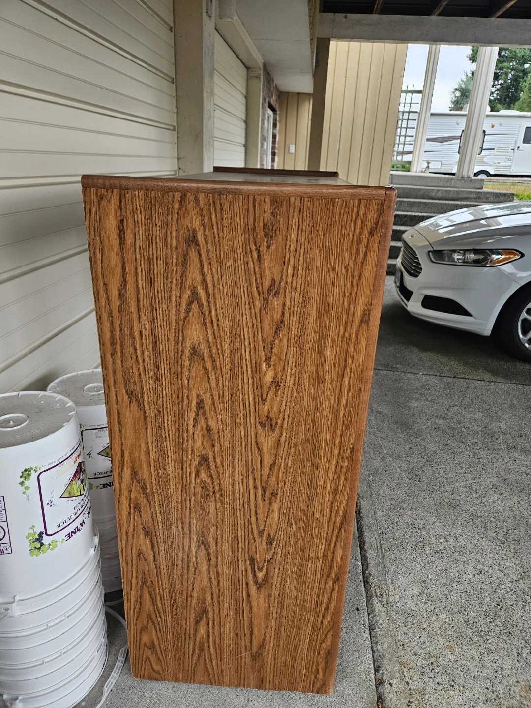 Oak Entertainment Unit with CD Tower - photo 4