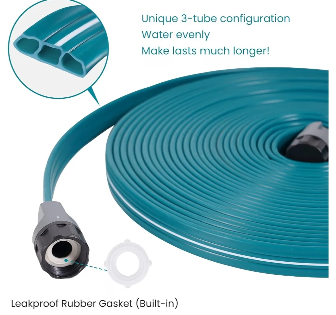 3-Tube Flat Garden Hose with Leakproof Gasket - photo 3