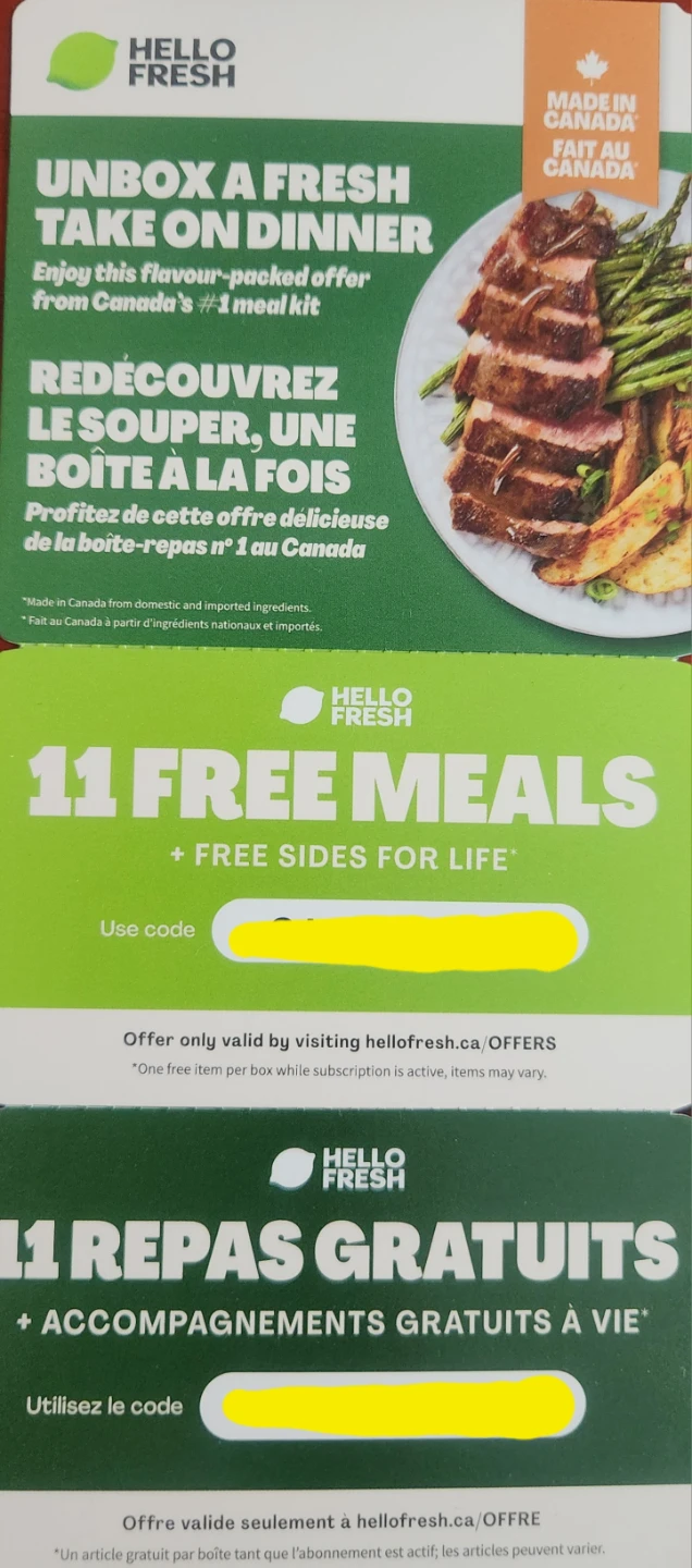 #freecycle HelloFresh 11 Free Meals & Free Sides Offer