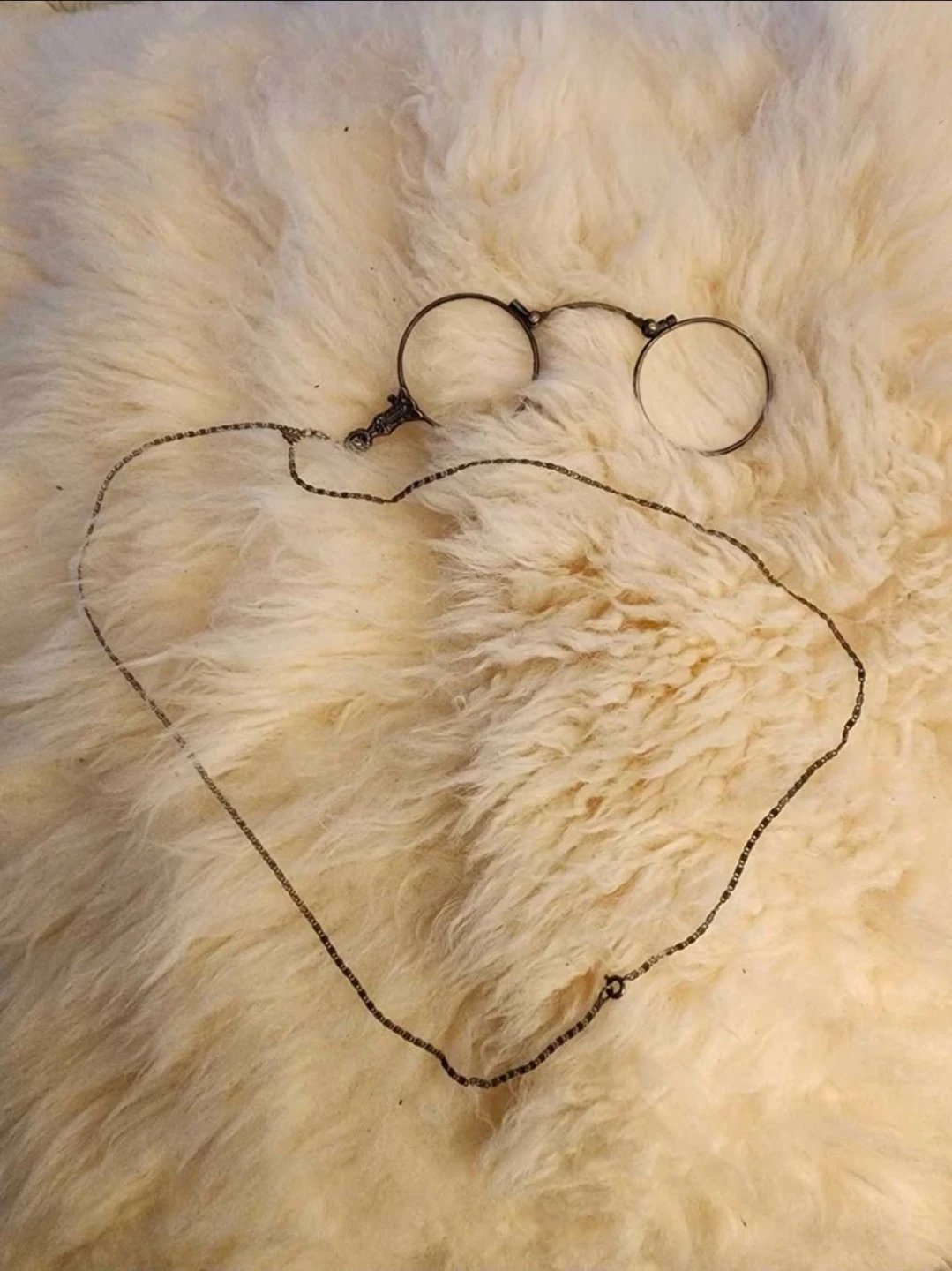 Rare Antique Art Deco Folding Lorgnette 935 Silver & Chain