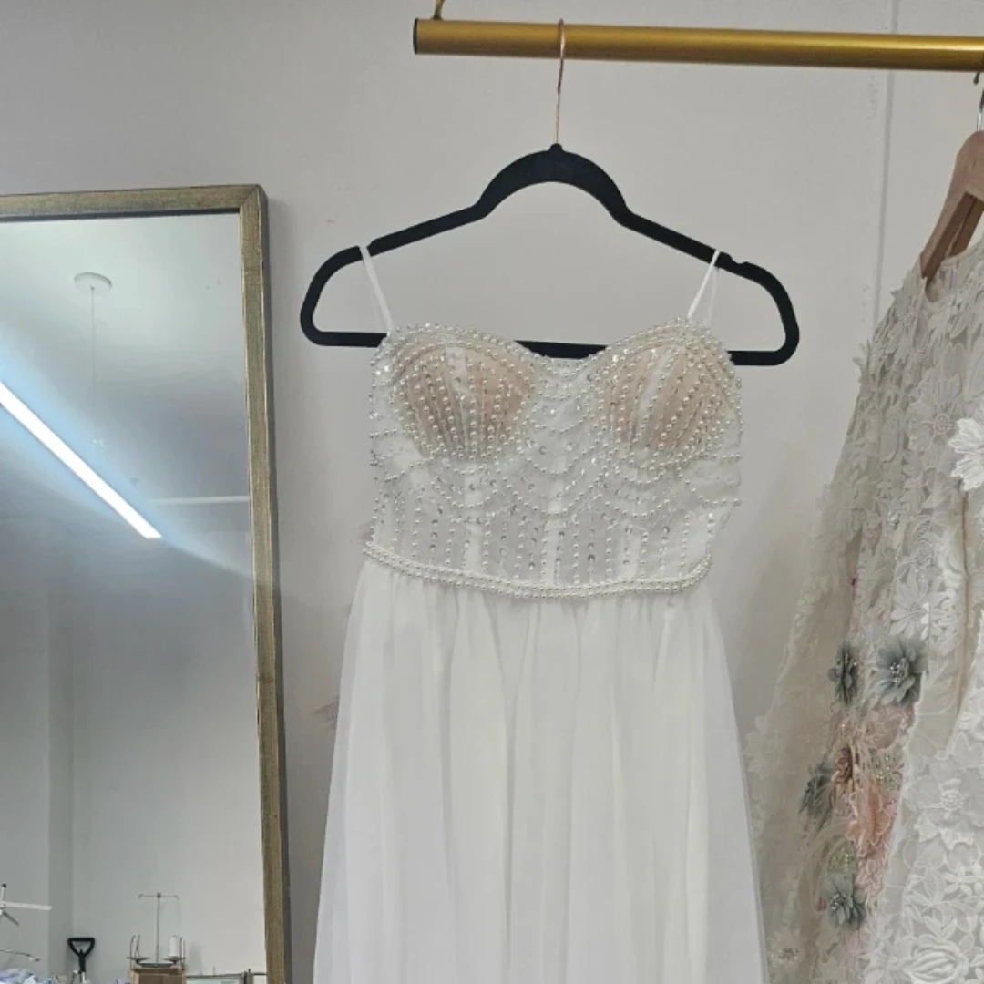 White Beaded Wedding Dress