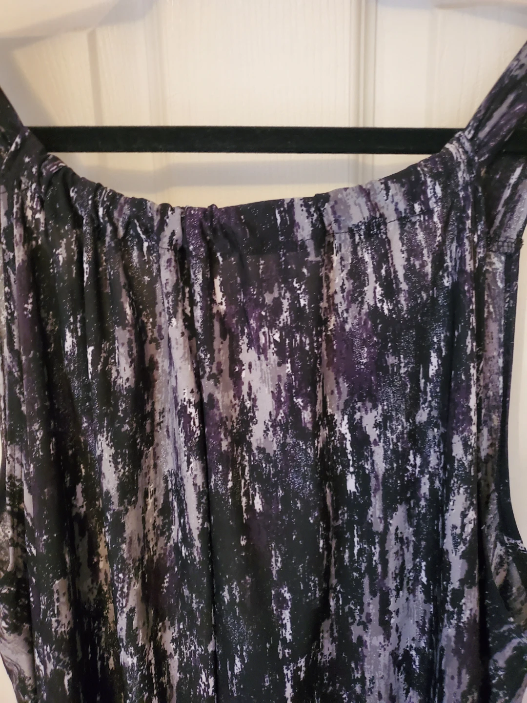 Black/Gray Gathered Plus Size Sleeveless Tank Top - photo 3