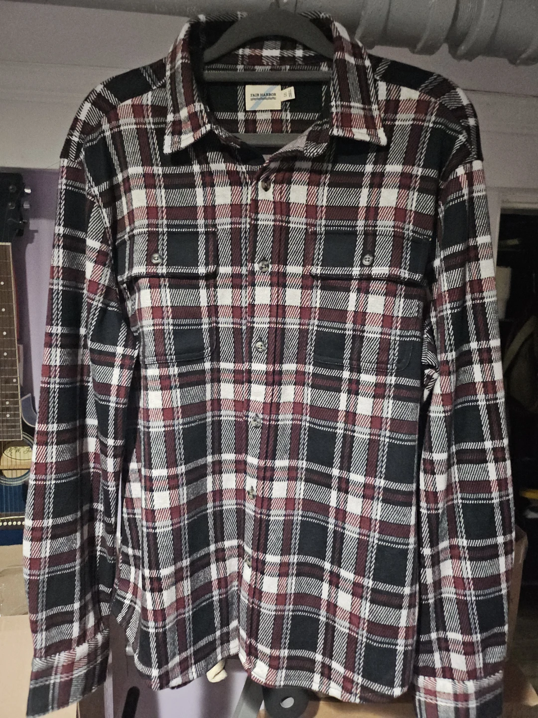 Fair Harbor Plaid Button-Up Shirt Size S