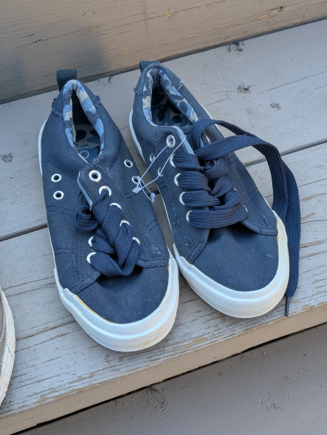 Navy Blue Canvas Sneakers, Kids Size 1