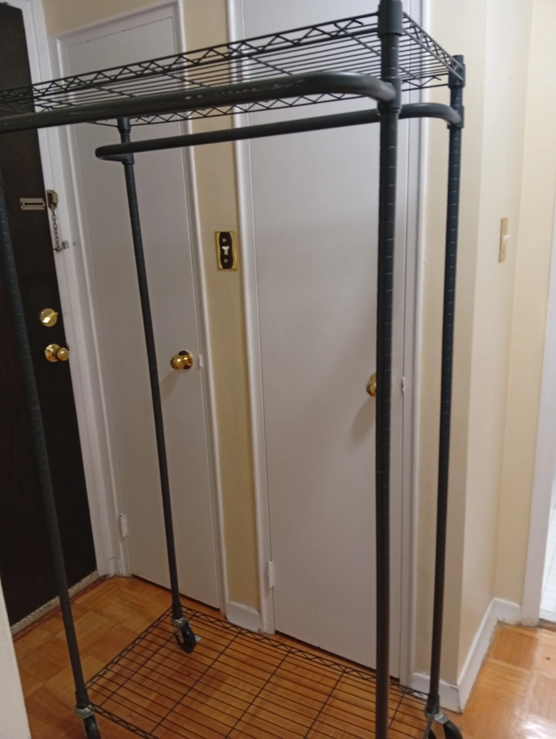 Wire Shelving Rack with Hanging Rod