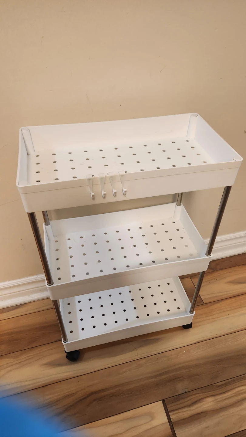 White 3-Tier Rolling Storage Cart